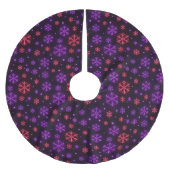 Jupon De Sapin En Polyester Brossé Neon Snowflakes (Devant)