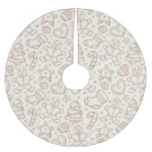 Jupon De Sapin En Polyester Brossé Neutral Boho Christmas Gingerbread Man Beige (Devant)