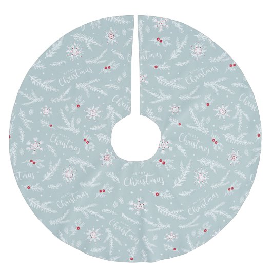 Jupon De Sapin En Polyester Brossé Noël (Devant)