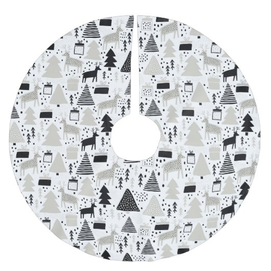 Jupon De Sapin En Polyester Brossé Noël (Devant)