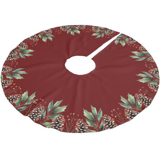 Jupon De Sapin En Polyester Brossé Noël (Angle)