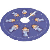 Jupon De Sapin En Polyester Brossé Noël ange fille prier bleu Noël (Angle)