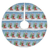 Jupon De Sapin En Polyester Brossé Noël aux canicules (Devant)