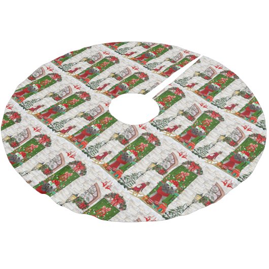 Jupon De Sapin En Polyester Brossé Noël aux canicules (Angle)