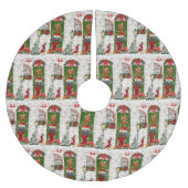 Jupon De Sapin En Polyester Brossé Noël aux canicules (Devant)
