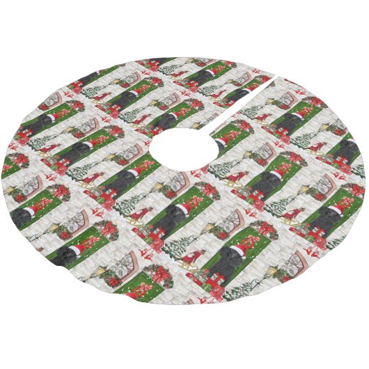 Jupon De Sapin En Polyester Brossé Noël aux canicules (Angle)