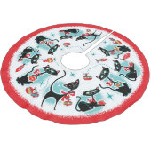 Jupon De Sapin En Polyester Brossé Noël aux chats rétro (Angle)