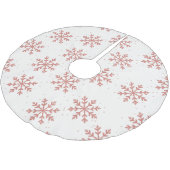 Jupon De Sapin En Polyester Brossé Noël aux flocs à neige roses (Angle)