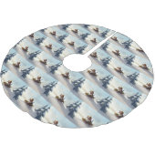 Jupon De Sapin En Polyester Brossé Noël Beagle neige hiver (Angle)
