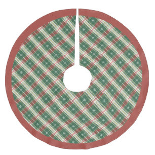 Jupon De Sapin En Polyester Brossé Noël blanc avec vert et rouge