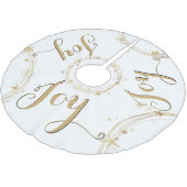 Jupon De Sapin En Polyester Brossé Noël blanc et or, JOIE, (Angle)