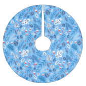 Jupon De Sapin En Polyester Brossé Noël bleu (Devant)