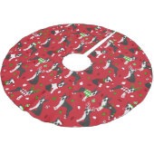 Jupon De Sapin En Polyester Brossé Noël Boston Terrier (Angle)