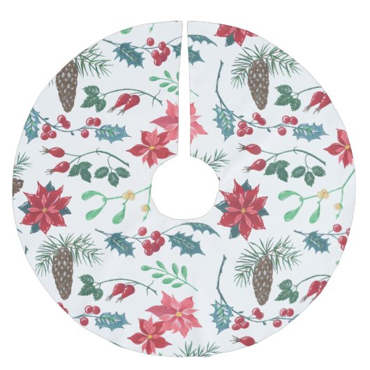 Jupon De Sapin En Polyester Brossé Noël botanique traditionnel (Devant)