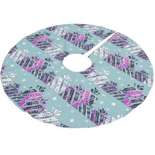 Jupon De Sapin En Polyester Brossé Noël cadeau rétro coloré