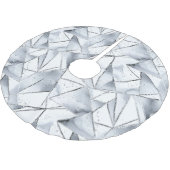Jupon De Sapin En Polyester Brossé Noël Chic Silver White Triangles (Angle)