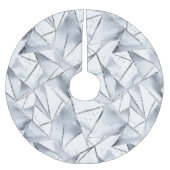 Jupon De Sapin En Polyester Brossé Noël Chic Silver White Triangles (Devant)