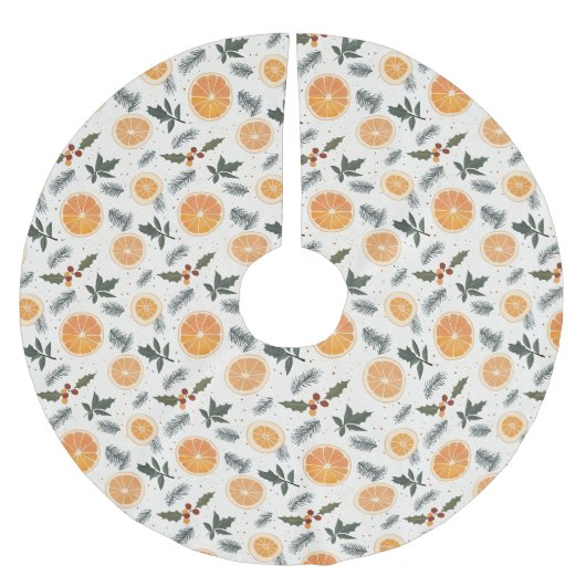 Jupon De Sapin En Polyester Brossé Noël Citrus Hygge (Devant)