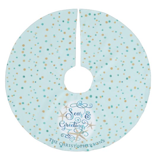 Jupon De Sapin En Polyester Brossé Noël côtier MERS & SALONS Nom (Devant)
