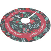 Jupon De Sapin En Polyester Brossé Noël coutume nom de famille fleur motif (Angle)