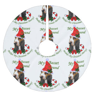 Jupon De Sapin En Polyester Brossé Noël de Basset Hound