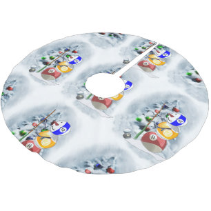 Jupon De Sapin En Polyester Brossé Noël de bonhomme de neige de boule de billards