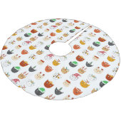 Jupon De Sapin En Polyester Brossé Noël de chats mignons (Angle)