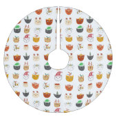 Jupon De Sapin En Polyester Brossé Noël de chats mignons (Devant)