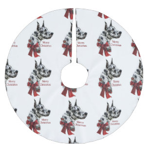 Jupon De Sapin En Polyester Brossé Noël de great dane de harlequin