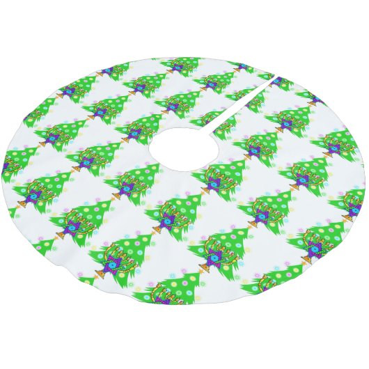 Jupon De Sapin En Polyester Brossé Noël de Hanoukka interconfessionnel (Angle)