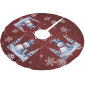 Jupon De Sapin En Polyester Brossé Noël de la forêt d'hiver | Red (Angle)