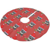 Jupon De Sapin En Polyester Brossé Noël de la mignonne miniature Schnauzer (Angle)