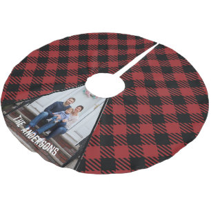 Jupon De Sapin En Polyester Brossé Noël de la photo plaid