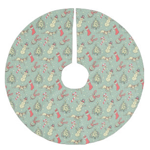 Jupon De Sapin En Polyester Brossé Noël de style vintage