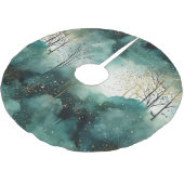 Jupon De Sapin En Polyester Brossé Noël des arbres verts (Angle)