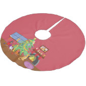 Jupon De Sapin En Polyester Brossé Noël des chatons (Angle)