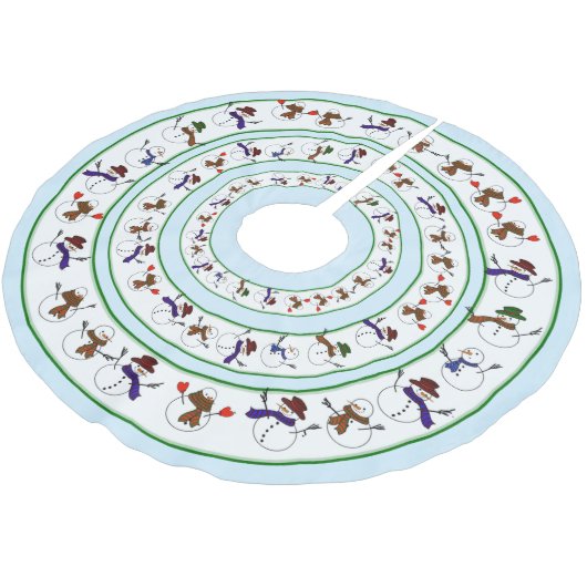 Jupon De Sapin En Polyester Brossé Noël des motoneiges (Angle)