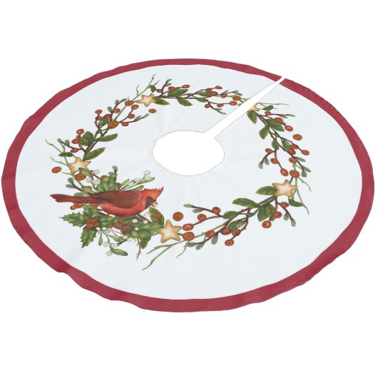 Jupon De Sapin En Polyester Brossé Noël des oiseaux (Angle)