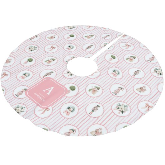 Jupon De Sapin En Polyester Brossé Noël des papillons papillon papillon rose (Angle)