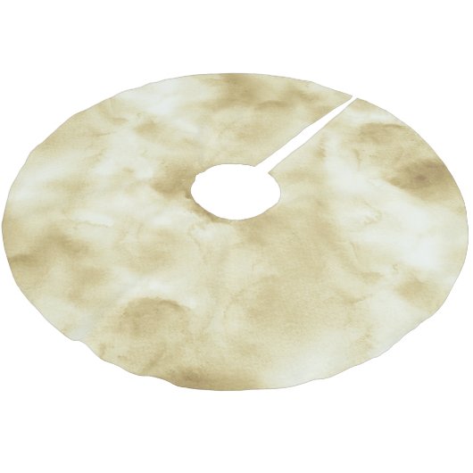 Jupon De Sapin En Polyester Brossé Noël d'or Ombre d'aquarelle (Angle)