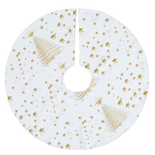 Jupon De Sapin En Polyester Brossé Noël doré (Devant)