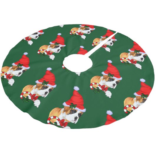 Jupon De Sapin En Polyester Brossé Noël du chien de boîte mignon (Angle)