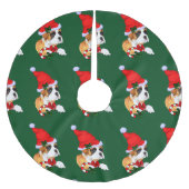 Jupon De Sapin En Polyester Brossé Noël du chien de boîte mignon (Devant)