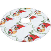 Jupon De Sapin En Polyester Brossé Noël du chien de boxe (Angle)