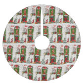 Jupon De Sapin En Polyester Brossé Noël du chien de Terre-Neuve (Devant)