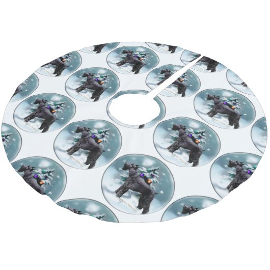 Jupon De Sapin En Polyester Brossé Noël du géant Schnauzer (Angle)