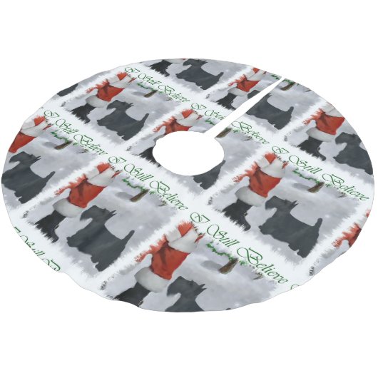 Jupon De Sapin En Polyester Brossé Noël écossais Terrier (Angle)