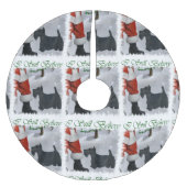 Jupon De Sapin En Polyester Brossé Noël écossais Terrier (Devant)