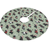 Jupon De Sapin En Polyester Brossé Noël écossais Terrier vert (Angle)