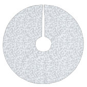Jupon De Sapin En Polyester Brossé Noël Empreinte de léopard moderne gris et blanc (Devant)